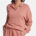 ATM Womans French Terry Cotton Quarter Zip Pullover Sweatshirt Small Rose Pink Photo 1