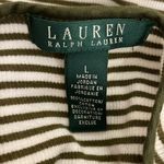 Ralph Lauren Lauren  Brown Striped Henley womens Size Large Cotton Equestrian Photo 7