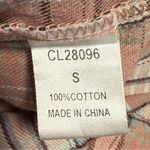 Pink Lily  Button Down Flannel Shirt Front Pocket Pink Flannel Size Small Photo 8