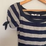 Necessary Objects  Navy and Gray Short Sleeve Blouse Photo 1