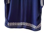 ZOY Women’s Navy Embroiderer Crewneck Short Sleeves Blouse SZ XXL #1072 Blue Photo 3
