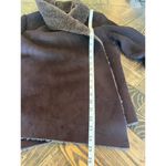 Neiman Marcus  Open Front Knit Cardigan Sweater Women M Faux Fur Hobbit Neutral Photo 4