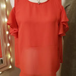 Attention  cold shoulder sheer blouse Photo 0