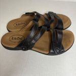 TAOS Leather Adjustable Strap Comfort Sandals Slides Women's Size 7 Black Photo 1