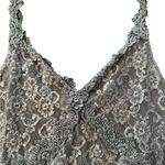 Vintage Mesh Floral Lace Sheer Lingerie Bodysuit 80s Sexy Coquette Size Small Blue Photo 2