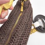 ZARA  Woven Woven Mini Bag Gold Twisted Handle Brown Crossbody Minimal Urban Photo 6
