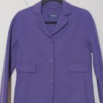 Max Mara 'S Womens Overcoat Purple Knee Length Pockets 100% Wool Collar 8 Photo 0
