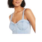 No Boundaries  Denim Corset Light Blue Bustier Top coastal cowgirl boho western Photo 2