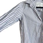 Frank & Eileen Grayson Navy Blue Stripe Cotton Button Down Shirt XS Photo 6