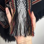 Tejidos Diaz Wool Blend Poncho Woven in Ecuador Inca Aztec Multi Color One Size Black Size undefined Photo 4