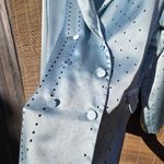 Victoria's Secret  Blazer Satin L Polka Dots Blue Slouchy Oversized Photo 3