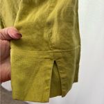 Talbots  Chartreuse Green Irish Linen Button Down Blouse Size 14‎ Petite EUC 532 Photo 4