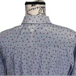 Tommy Hilfiger  Blue Striped Anchor Print Shirt Women’s S – Nautical Coastal Photo 5