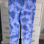 The Comfy Joggers Tie Dye Cotton Sweatpants Periwinkle Blue Womens L Active Lounge Photo 2