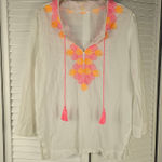 Lilly Pulitzer Womens Resort White Amelia Island Tunic Top Small Photo 0