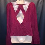 Tobi  Cutout Back Bell Sleeve Crop Top Photo 6