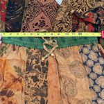 Boho Hippie Colorful Floral Patchwork Kantha Sari flowy Pants gold green red Size L Photo 5