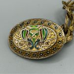 Vintage Gold Chain Belt Necklace Enamel Medallion Heavy 94g Statement Photo 9