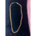 Unisex Gold Tone Cuban Link Chain Necklace Chunky Statement Costume Jewelry Photo 2