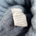 ILLUMA Women’s Blue Cuffed Cable Stitch Faux Fur Pom Pom Beanie Hat NWT Photo 6