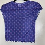 Abound ‎ Womens Ruffle Cap Sleeve Top Sheer Mesh Fitted Tee Purple XS Photo 10
