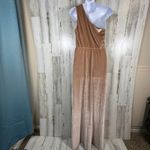 Baltic Born  Tatiana Velvet Maxi Dress L | Rose | One Shoulder | NWT Photo 1