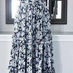 AQUA Floral Chiffon Dress w/Flutter Sleeves, Tiered Blue Multi Size M New w/Tag Photo 6