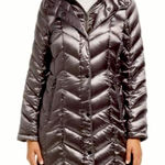 Calvin Klein  Packable Down Brown Lightweight Puffer Hooded Black Coat Size M Photo 0