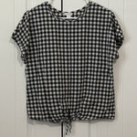 J.Crew J by‎  Short Sleeve Shirt Gingham Black Tie Front Size S Photo 0