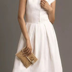 Reformation NWT ‎ Prim Linen Midi Dress Size 12 White Shirtdress Photo 0