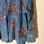 Tantrums Embellished Denim Floral Button Front Jacket 1X Blue Photo 2