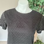 Theory COPY -  Eyelet Short Sleeve Back Button Blouse Photo 1