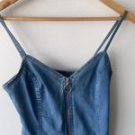 Iris Denim Front Zip Mini Dress Photo 2