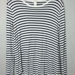 H&M Basics Black and White Striped Long Sleeve Tee Size L Photo 0