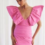 RUNAWAY THE LABEL Pink Flutter Sleeve Dress Photo 0