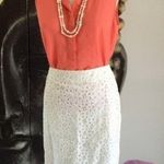 Talbots  Skirt 8P Eyelet Lace Pencil White Spring Summer Vacation Party Brunch Photo 0
