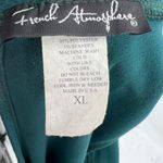 French Atmosphere  high neck halter hunter green mini dress pearl XL party dance Photo 5