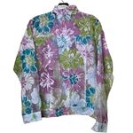 Vintage Keneth Too Sheer Floral Zippered Jacket Size Petite Large Pink Photo 1