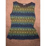 White Stag Size Large Ombre Stripe Gold Lined Dressy Blouse Photo 1