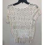 Vintage 90s Sweater Womens Cottagecore Grannie Square Crochet Style Fringe Size undefined Photo 12