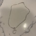 Sterling silver NWT 18” chain with rhinestone initial C Photo 0
