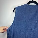 TravelSmith Utility Vest Blue Denim Buttons Pockets Fishing Hiking Women's Large Photo 11