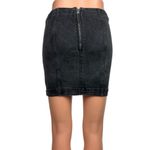Free People Modern Femme Dark Grey Panel Bodycon Denim Jean Mini Skirt Size 2 Photo 2