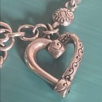 Brighton Vintage Awakened Hearts Black Enamel Crystal Heart Charm Bracelet Photo 1