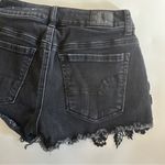 American Eagle Hi-Rise Shortie Black Lace Detailed Denim Shorts Size 0 Photo 3