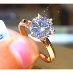 Boutique 2Ct Solitaire Simulated Diamond‎ 14k Gold Plated Silver Engagement Ring Size 10 Photo 5