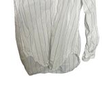 Frank & Eileen  Frank Superfine Cotton Relaxed Fit Shirt White/Blue Stripes Sz M Photo 6