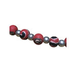 Women's University of Georgia Red Silver Beaded Necklace One Size Photo 3