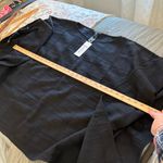 Eileen Fisher Wool Gauze Grid Poncho Black. One Size. Photo 10