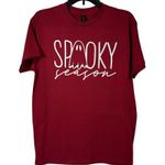 Gildan Spooky Halloween Women’s Large T-Shirt Short Sleeve Dark Brick Red Photo 0